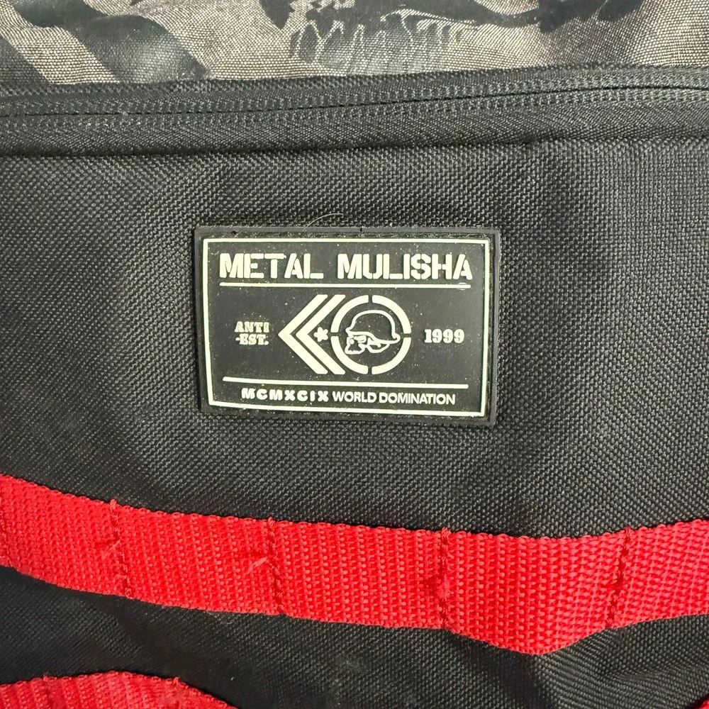 Metal Mulisha Backpack‎ Black Gray Red Skull Stars Logo Laptop Travel Bag
